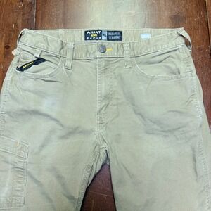 Ariat Rebar M4 Relaxed Straight Pant Mens 32x30 Khaki 10030239 Workwear Utility